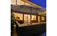 Slickblue Double-Sided Patio Umbrella with 48 Led Lights for Evening Outdoor Shade
