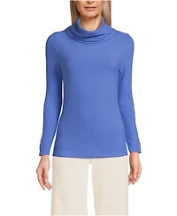 Lands' End Women's Long Sleeve Wide Rib Cowl Neck Tee