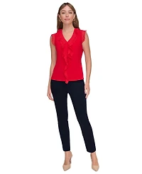 Tommy Hilfiger Women's Ruffled Mixed-Media Top