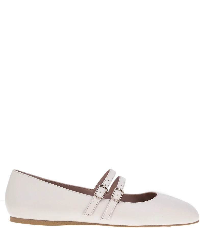 BCBGeneration Women's Harisa Slip-On Buckle Square Toe Mary Jane Ballet Flats