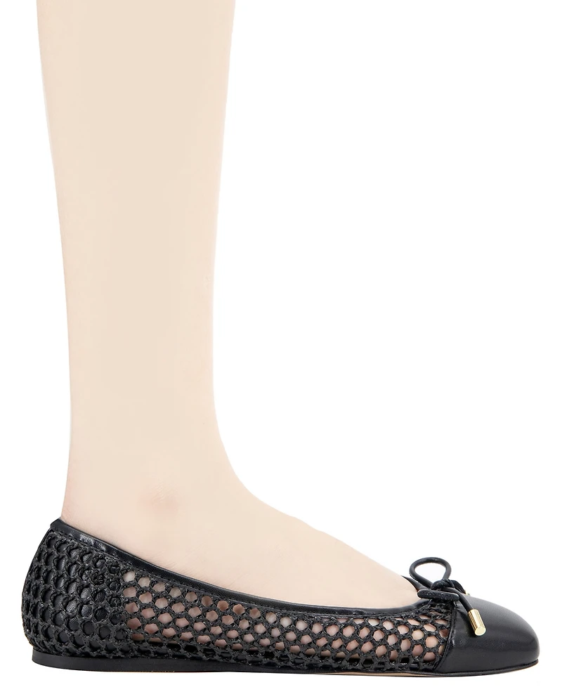 BCBGeneration Women's Hartly Woven Raffia Square Toe Ballet Flats
