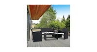 4 pcs Patio Garden Wicker Rattan Cushioned Sofa Set