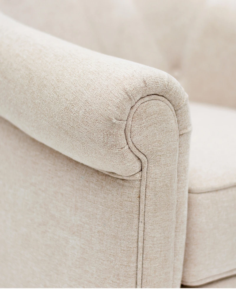 Martha Stewart Fayette 35" Tufted Fabric Upholstered Accent Arm Chair