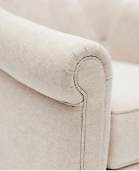 Martha Stewart Fayette 35" Tufted Fabric Upholstered Accent Arm Chair