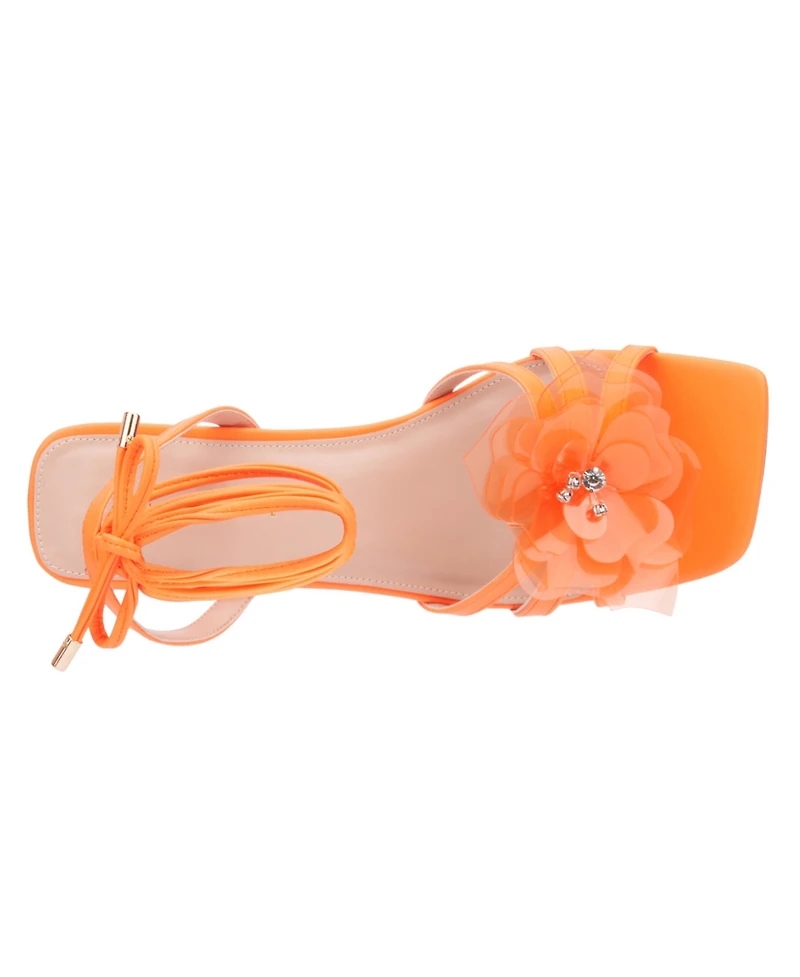 Fashion To Figure Women's Blossom Strappy Heel Sandal - Wide Width