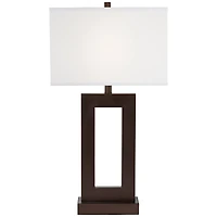 360 Lighting Marshall Modern Industrial Table Lamp 30 1/2" Tall Bronze Metal White Rectangular Shade for Bedroom Living Room Bedside Nightstand O