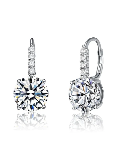 Rachel Glauber Classic Elegant Basket-Set Drop Leaver Back Earrings