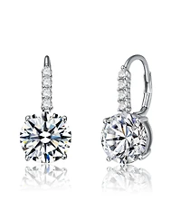 Rachel Glauber Classic Elegant Basket-Set Drop Leaver Back Earrings