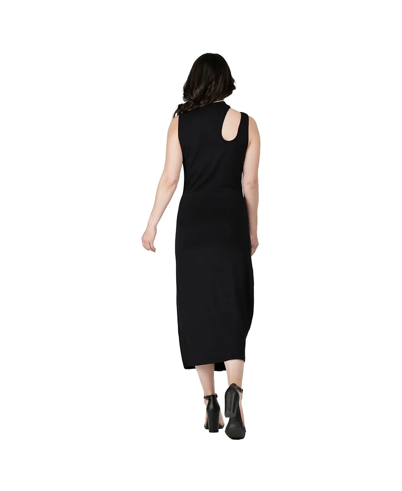 Women's Elegant Cut-Out Knit Jersey Tank Dress