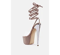 Sugar Mom Strappy Diamante Platform High Heels