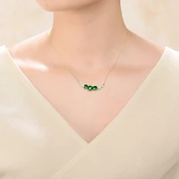 Gorgeous Sterling Silver 14K Gold Plated with Round Cubic Zirconia's Curved Bar Necklace