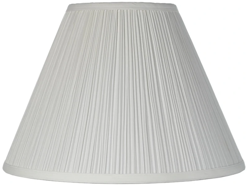 Springcrest 6 1/2" Top x 15" Bottom x 10 1/2" High x 11" Slant Lamp Shade Replacement Medium White Pleated Spider Harp Finial