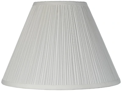 Springcrest 6 1/2" Top x 15" Bottom x 10 1/2" High x 11" Slant Lamp Shade Replacement Medium White Pleated Spider Harp Finial