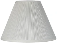 Springcrest 6 1/2" Top x 15" Bottom x 10 1/2" High x 11" Slant Lamp Shade Replacement Medium White Pleated Spider Harp Finial