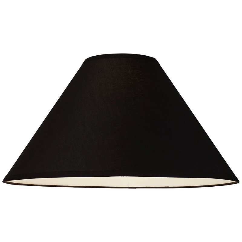 Springcrest Black Large Chimney Empire Lamp Shade 6" Top x 19" Bottom x 12" Slant (Spider) Replacement with Harp and Finial