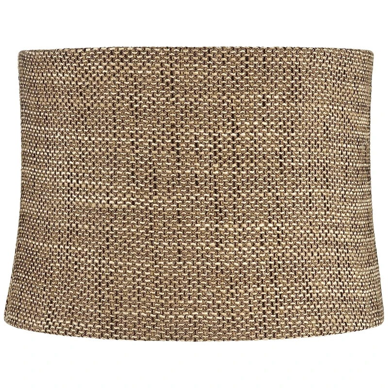 Springcrest Dortmund Charcoal Medium Drum Lamp Shade 13" Top x 14" Bottom x 10" High (Spider) Replacement with Harp and Finial
