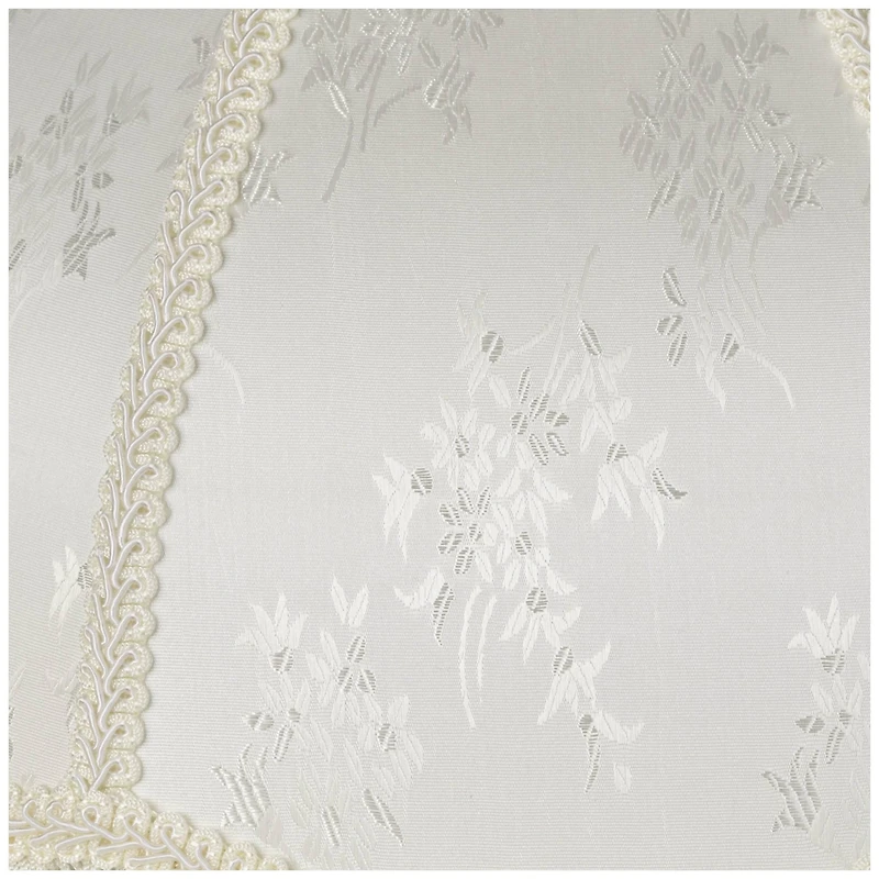 Springcrest 6" Top x 17" Bottom x 11" High x 12" Slant Lamp Shade Replacement Large Cream Dome Floral Scalloped Spider Harp Finial
