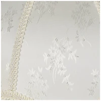 Springcrest 6" Top x 17" Bottom x 11" High x 12" Slant Lamp Shade Replacement Large Cream Dome Floral Scalloped Spider Harp Finial