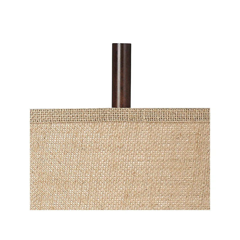 Tremont Rustic Farmhouse Table Lamp 31 1/2" Tall Allegheny Bronze Brown Iron Burlap Fabric Drum Shade for Bedroom Living Room House Home Bedside Night
