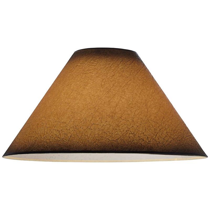 Springcrest Set of 2 Empire Lamp Shades Distressed Faux Paper Large 6" Top x 19" Bottom x 12" High Spider Harp and Finial Fitting