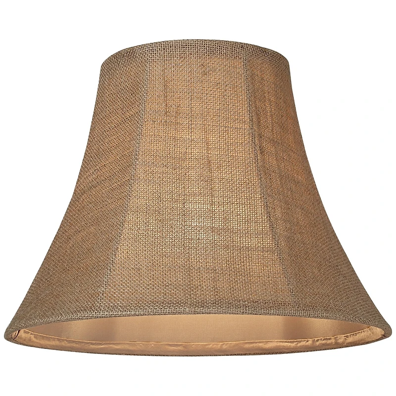 Springcrest Set of 2 Bell Lamp Shades Natural Medium 7" Top x 14" Bottom x 10.5" High Spider Replacement Harp and Finial Fitting