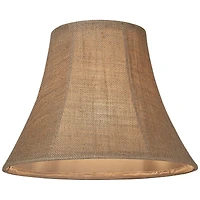 Springcrest Set of 2 Bell Lamp Shades Natural Medium 7" Top x 14" Bottom x 10.5" High Spider Replacement Harp and Finial Fitting