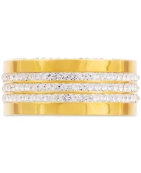 Legacy for Men by Simone I. Smith Men's Crystal Wide Band Gold-Tone Ion-Plated Stainless Steel