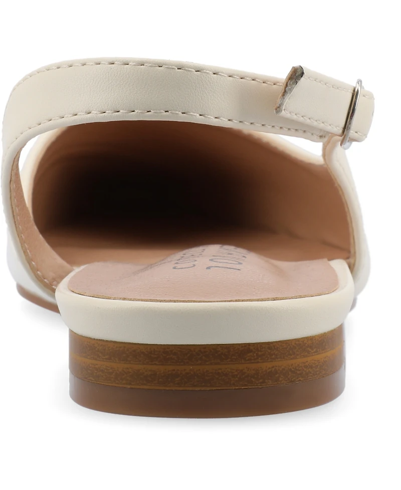 Journee Collection Women's Daphnne Slingback Pointed Cap Toe Flats