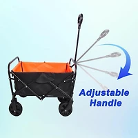 Streamdale Furniture Folding Wagon Garden Shopping Beach Cart (Black+Yellow)