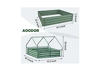 Aoodor 47.2''x47.2''x35.4'' ft Raised Garden Bed Planter Box with Customized Greenhouse Water Resistant Uv Protected.
