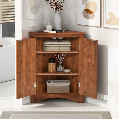 Streamdale Triangle Bathroom Storage Cabinet with Adjustable Shelves