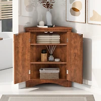 Streamdale Triangle Bathroom Storage Cabinet with Adjustable Shelves