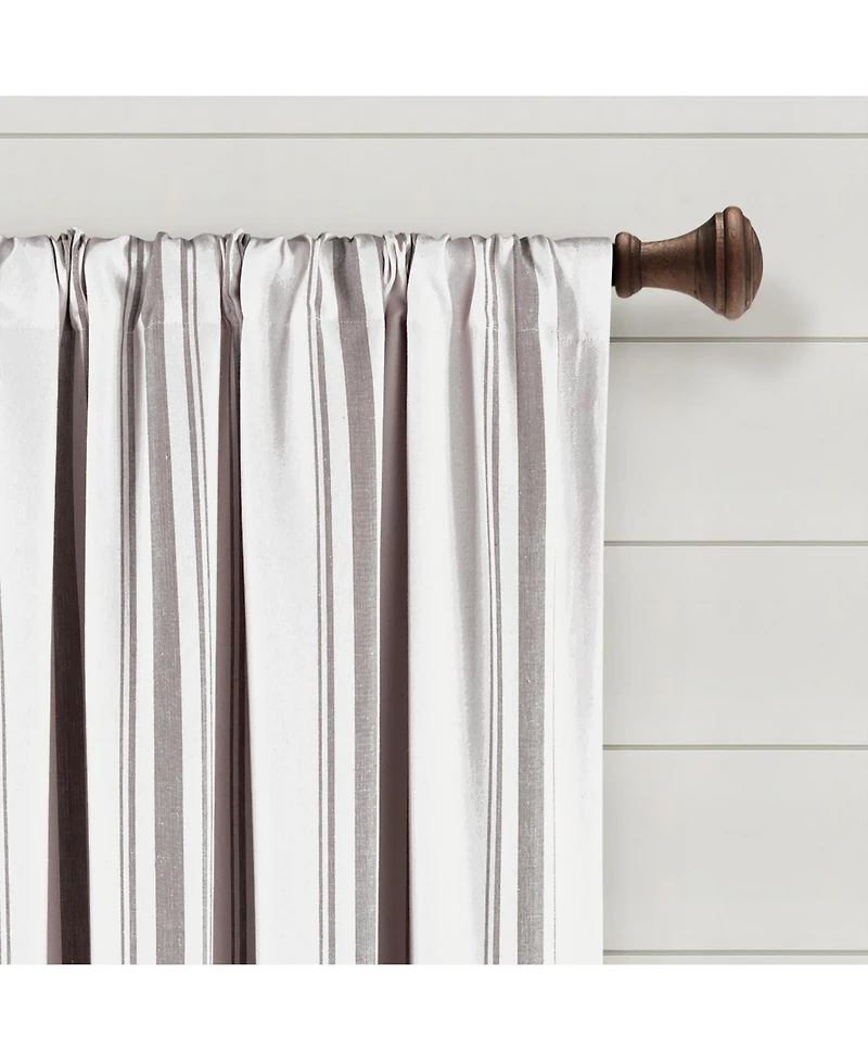 Farmhouse Stripe Yarn Dyed Eco-Friendly Recycled Cotton Window Curtain Panels