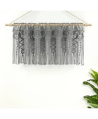 Lush Decor Boho Macrame Textured Cotton Valance/Kitchen Curtain/Wall