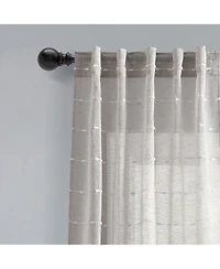Farmhouse Textured Back Tab/Rod Pocket Sheer Window Curtain Panels