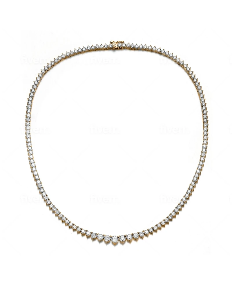 Stylish Cubic Zirconia Graduated Tennis Chain Necklace