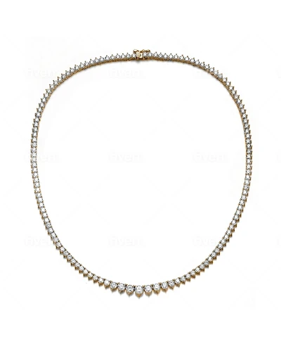 Stylish Cubic Zirconia Graduated Tennis Chain Necklace
