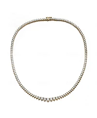Stylish Cubic Zirconia Graduated Tennis Chain Necklace