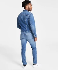 Calvin Klein Mens Trucker Jacket Logo Crewneck T Shirt Slim Fit Stretch Jeans
