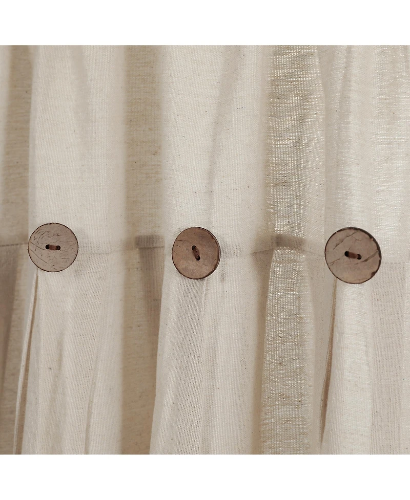 Linen Button Kitchen Tier Window Curtain Panels