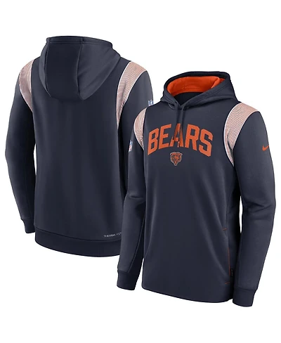 Men's Nike Navy Chicago Bears Sideline Athletic Stack Performance Pullover Hoodie