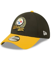 Men's New Era Black, Yellow Pittsburgh Steelers 2022 Salute To Service 39THIRTY Flex Hat