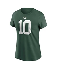 Women's Nike Jordan Love Green Bay Packers Player Name and Number T-shirt