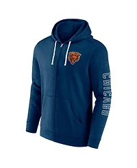 Men's Fanatics Navy Chicago Bears Offensive Lineup Hoodie Full-Zip Hoodie