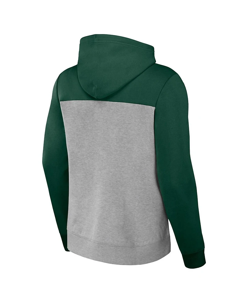 Men's Nfl x Darius Rucker Collection by Fanatics Heather Gray Green Bay Packers Color Blocked Pullover Hoodie