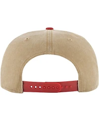 Men's '47 Brand Khaki, Red Distressed Chicago Bulls Chilmark Captain Snapback Hat
