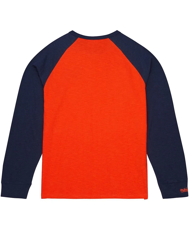 Men's Mitchell & Ness Orange Auburn Tigers Legendary Slub Raglan Long Sleeve T-shirt