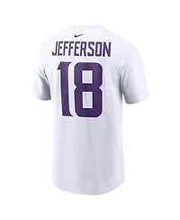 Men's Nike Justin Jefferson White Minnesota Vikings Player Name and Number T-shirt