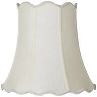 Imperial Shade Creme Medium Scallop Bell Lamp Shade 10" Top x 16" Bottom x 15" Slant x 14.75 High (Spider) Replacement with Harp and Fi