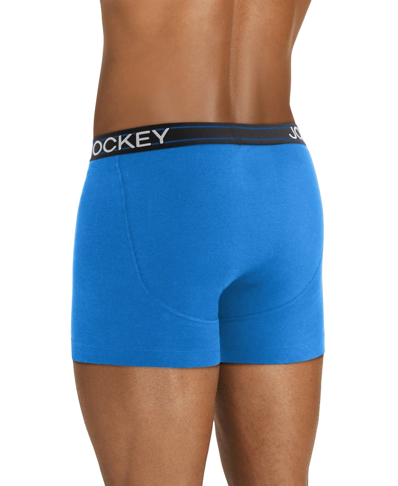 Jockey Men's Lightweight Cotton Blend 5" Boxer Briefs, Pack of 4
